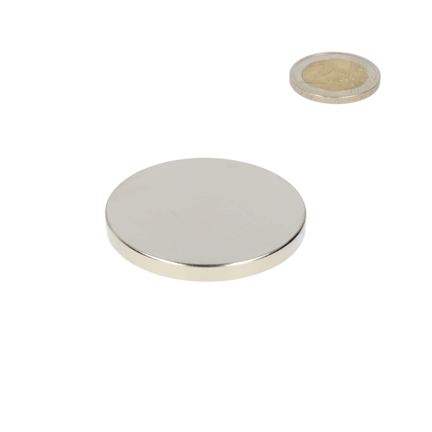 Neodym Scheibenmagnet ⌀50 x 5 mm, N48, vernickelt (NiCuNi)