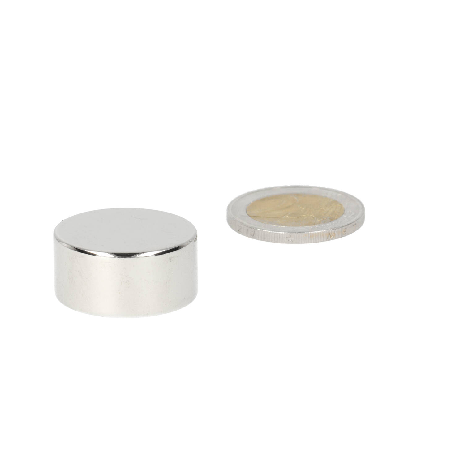 Neodym Scheibenmagnet ⌀25 x 12 mm, N48, vernickelt (NiCuNi)