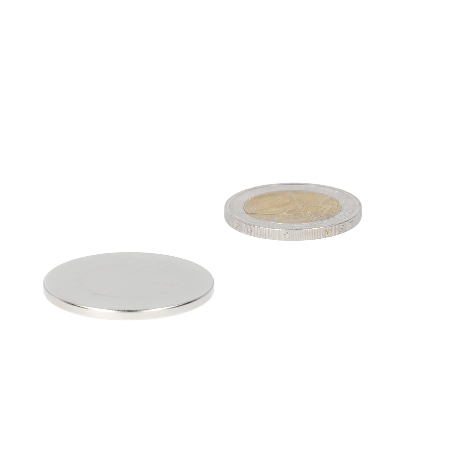 Neodym Scheibenmagnet ⌀30 x 2 mm, N48, vernickelt (NiCuNi)