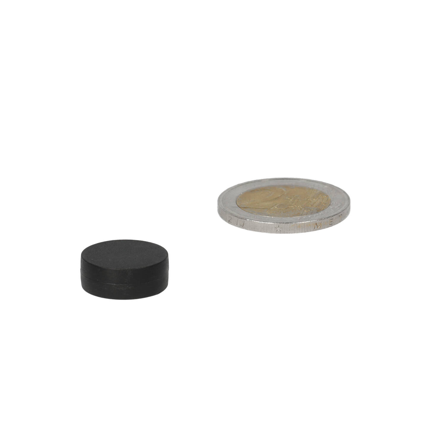 Neodym Scheibenmagnet Ø16 x 6 mm, N45 kunststof coating (Zwart)