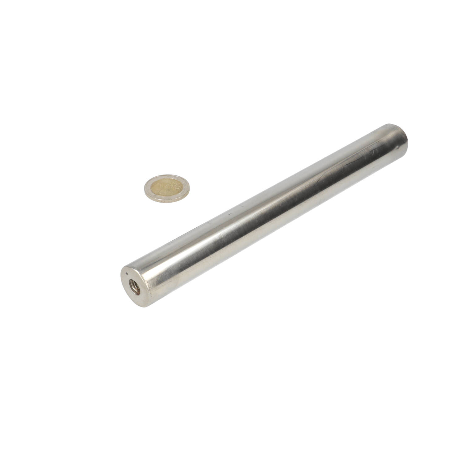 Neodym – RVS – 22 x 200 mm – M8 / M8X15 – N42 – industriële filtertoepassing – NiCuNi