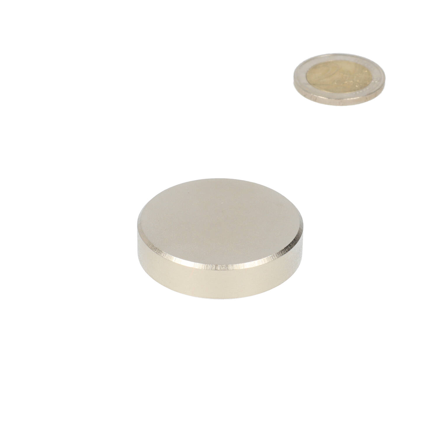 Neodym Scheibenmagnet ⌀40 x 10 mm, N48, vernickelt (NiCuNi)