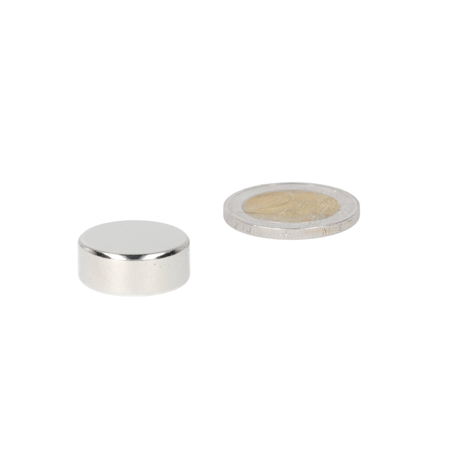 Neodym Scheibenmagnet ⌀20 x 8 mm, N50 radial magnetisiert, vernickelt (NiCuNi)