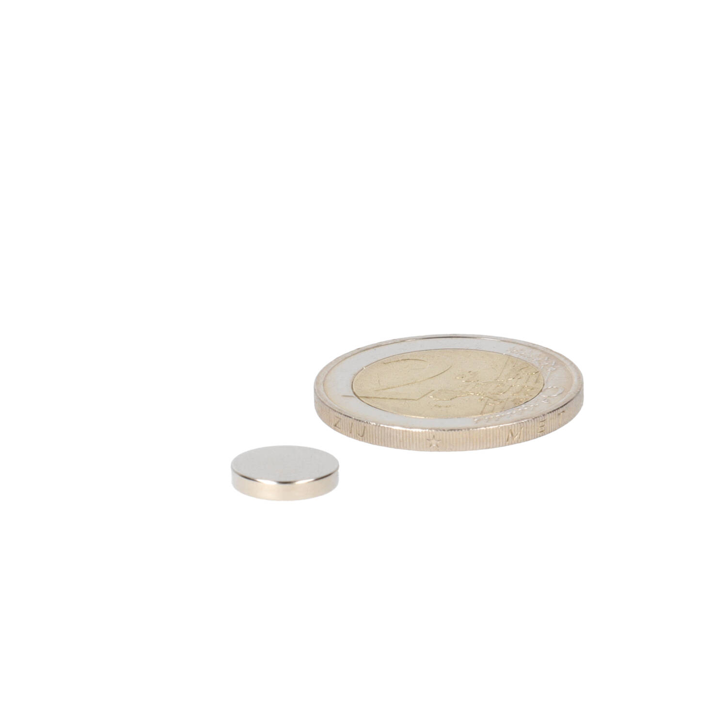 Neodym Scheibenmagnet ⌀10 x 2 mm, N48, vernickelt (NiCuNi)