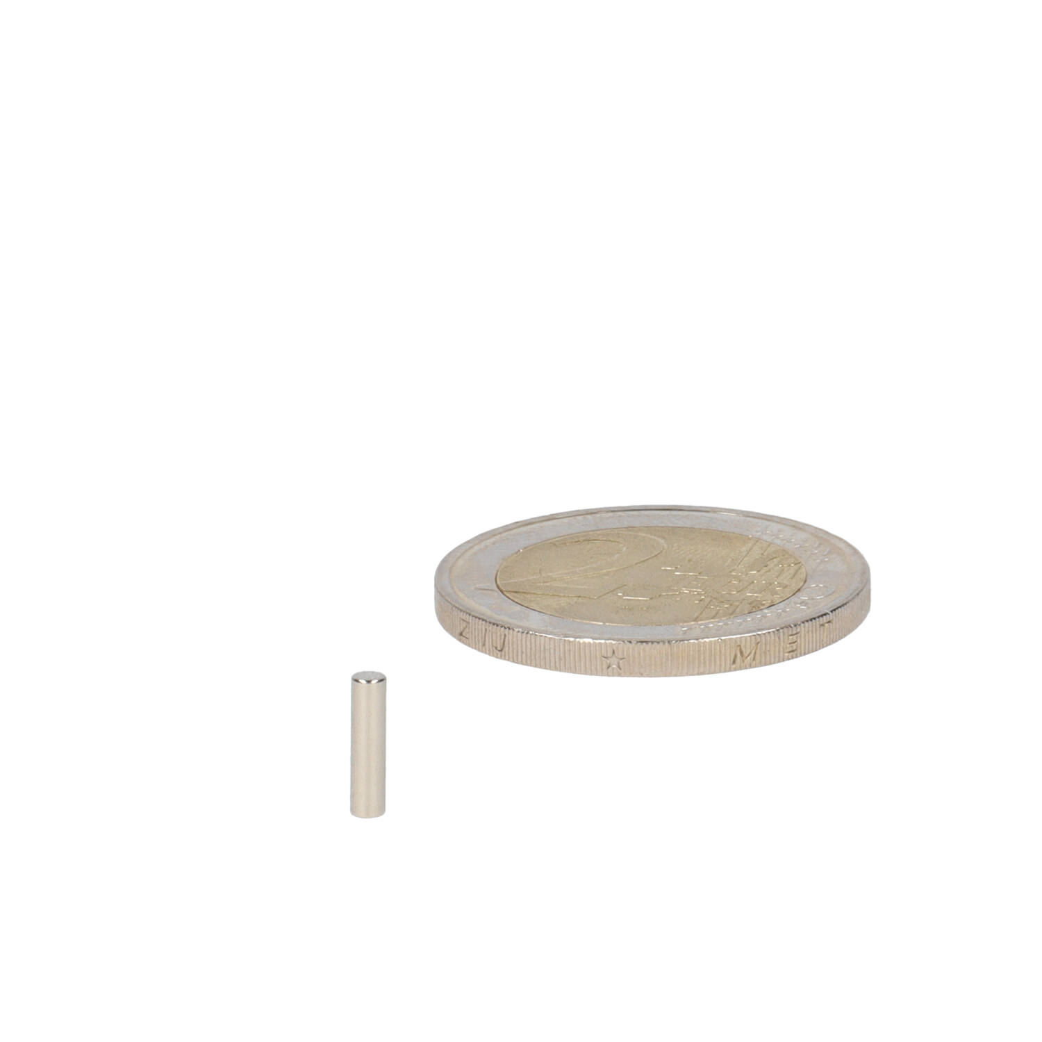 Neodym Stabmagnet Ø2 x 8 mm, N50, vernickelt (NiCuNi)