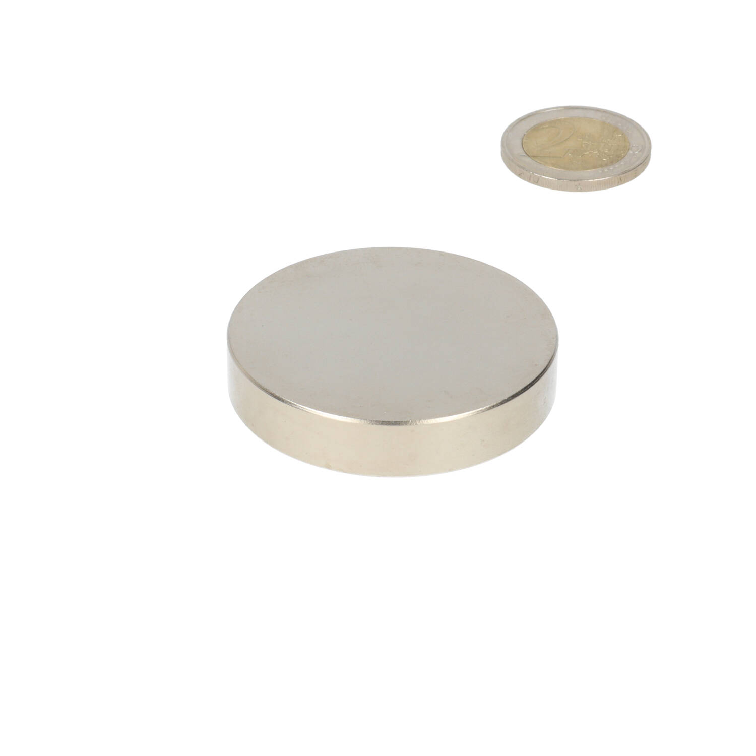 Neodym Scheibenmagnet ⌀50 x 10 mm, N48, vernickelt (NiCuNi)
