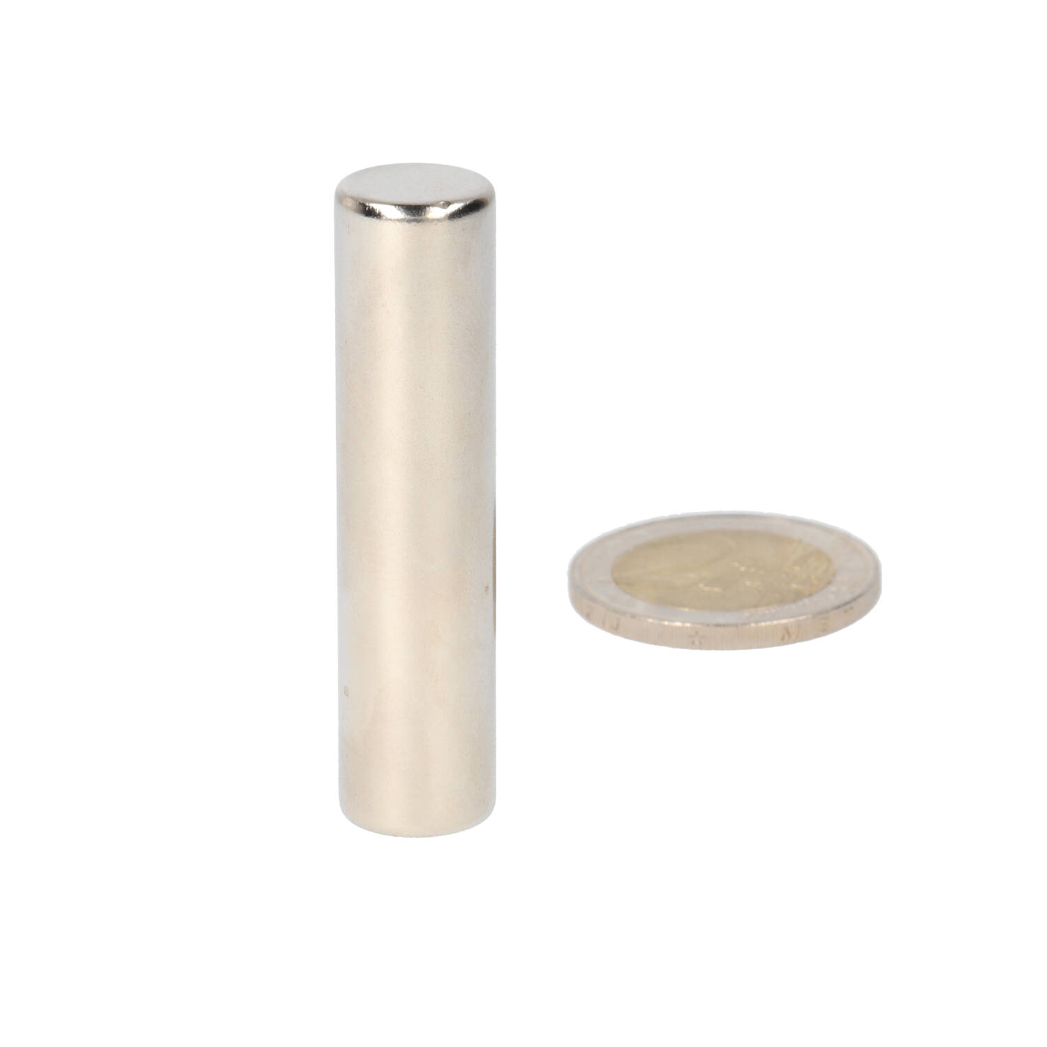 Neodym Stabmagnet Ø12 x 50 mm, N50, vernickelt (NiCuNi)