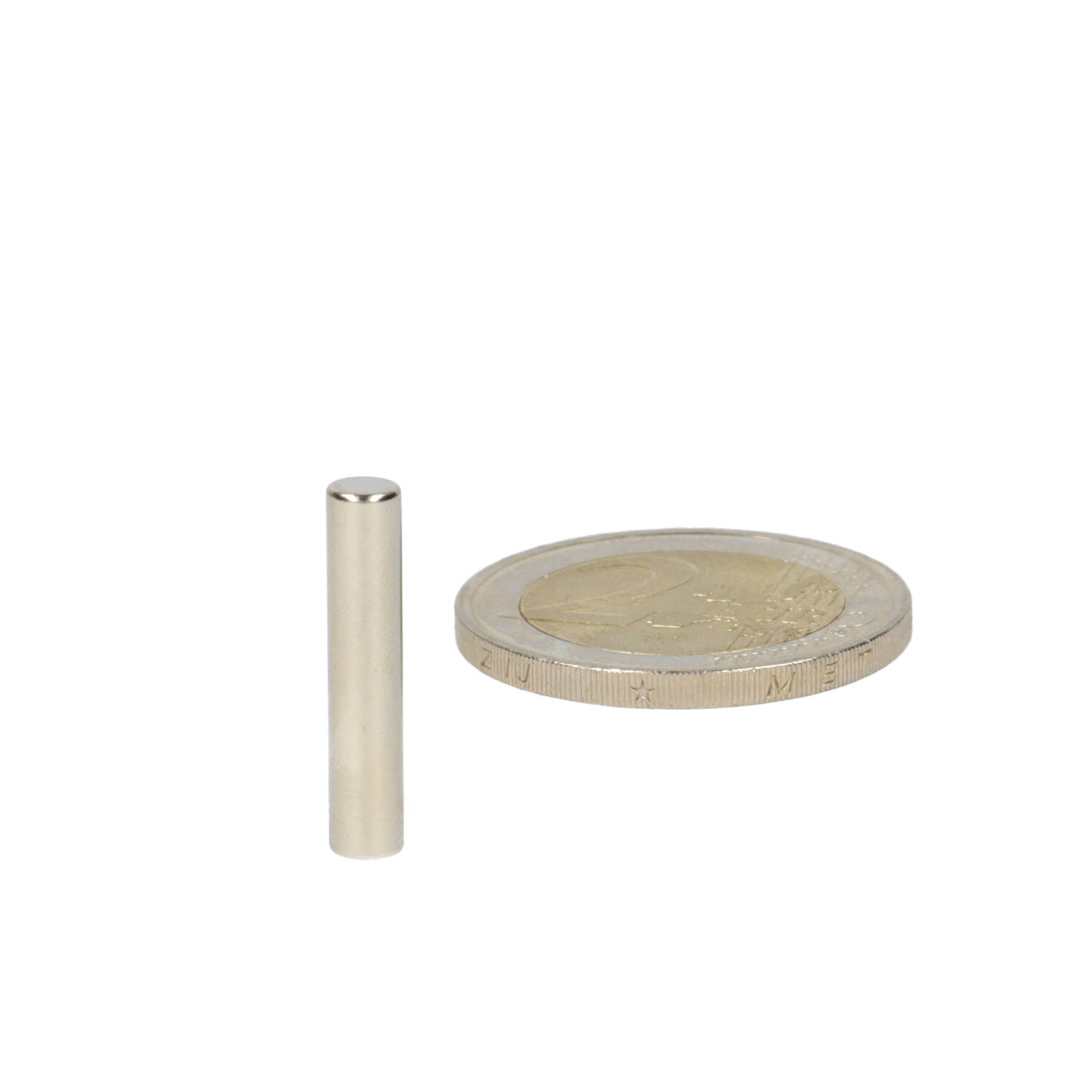 Neodym Stabmagnet Ø4 x 20 mm, N48, vernickelt (NiCuNi)