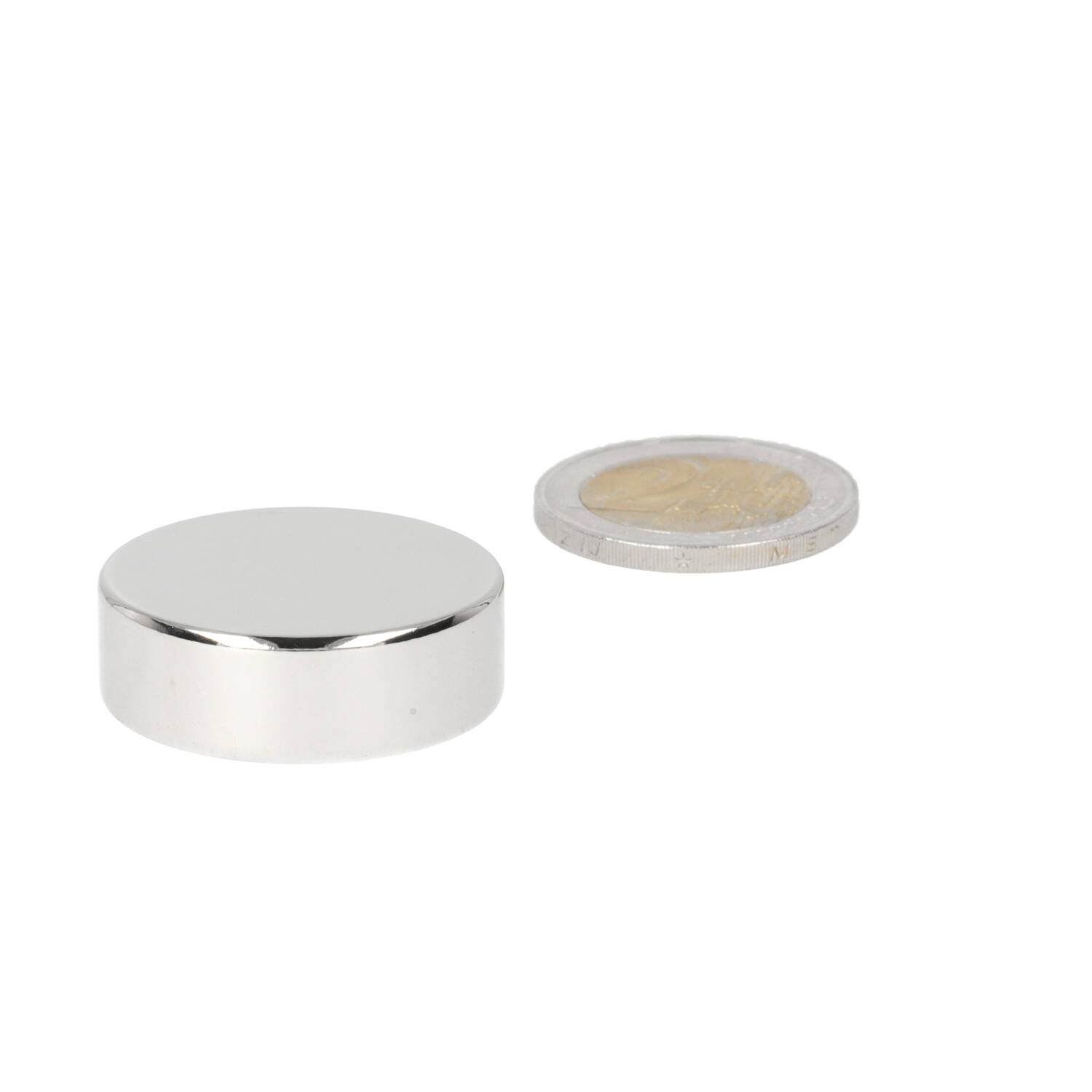 Neodym Scheibenmagnet ⌀30 x 10 mm, N48, vernickelt (NiCuNi)