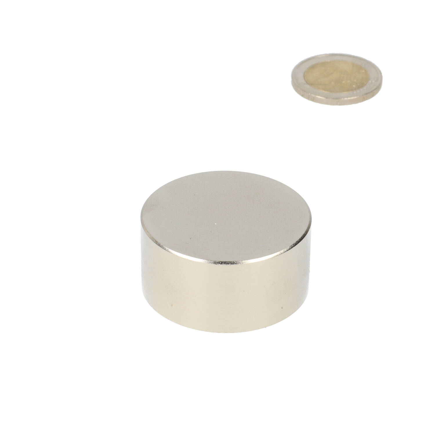 Neodym Scheibenmagnet ⌀40 x 20 mm, N48, vernickelt (NiCuNi)